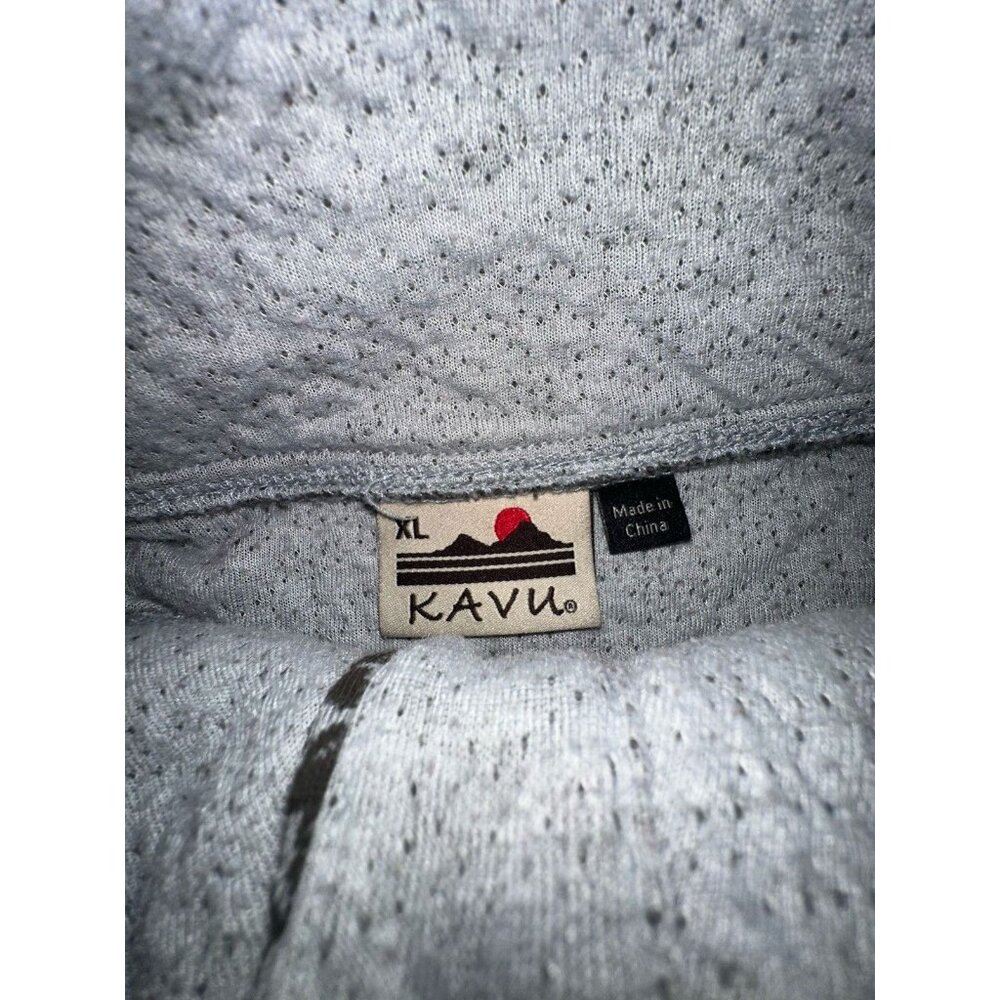 Kavu Sweater Womens Sz Xl Gray Pattern Scroll Pullover Thumb Holes gorpcore Ski - Picture 4 of 6